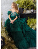 Green Tulle Ruffled Flower Girl Dress Christmas Dress